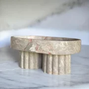 Unique HandCarved Marble CenterPiece , a Touch of luxury masterpiece , Marble Bowl , Catch-All ,Tray , one of a kind marble sculpture