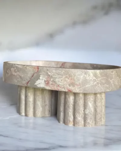 Unique HandCarved Marble CenterPiece , a Touch of luxury masterpiece , Marble Bowl , Catch-All ,Tray , one of a kind marble sculpture