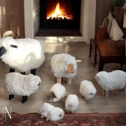 Sheep Stool , Large Lamb Chair , Handmade Wooden Sheepskin stool A Playful Touch For Your Home| Authentic North African Shee