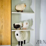 Handmade Sheep Figurines ; Handcrafted Authentic Sheep Wool with Premium Red Wood | Unique Handcrafted Sheep Statuette | Rare Find Crafts
