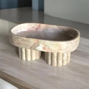 Unique HandCarved Marble CenterPiece , a Touch of luxury masterpiece , Marble Bowl , Catch-All ,Tray , one of a kind marble sculpture