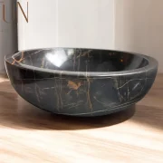 Handmade Marble Sink | Luxurious Noir Aziza handcrafted Sink | Unique Bathroom Vanity