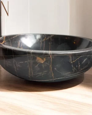 Handmade Marble Sink | Luxurious Noir Aziza handcrafted Sink | Unique Bathroom Vanity