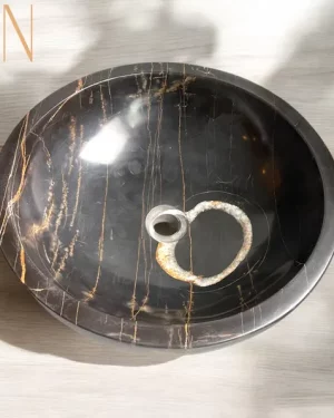 Handmade Marble Sink | Luxurious Noir Aziza handcrafted Sink | Unique Bathroom Vanity