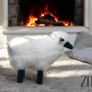 Sheep Stool , Large Lamb Chair , Handmade Wooden Sheepskin stool A Playful Touch For Your Home| Authentic North African Shee