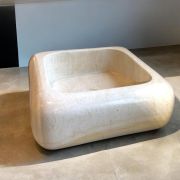 Sculptural Tunisian Gray Tala Marble Sink | Handmade Marble Sink | A Natural Masterpiece