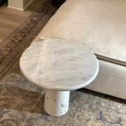 Sculptural Italian Calcutta & Gioia Marble Side Table – Handcrafted Side Table -A Modern Masterpiece .