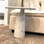 Sculptural Italian Calcutta & Gioia Marble Side Table – Handcrafted Side Table -A Modern Masterpiece .