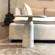 Sculptural Italian Calcutta & Gioia Marble Side Table – Handcrafted Side Table -A Modern Masterpiece .