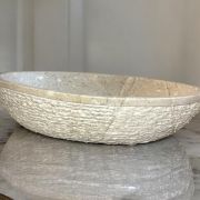 Sculptural Kadhel Marble Vessel Sink | Hand-Chiseled Bathroom Basin | Unique Luxurious Sculpted Bathroom Vanity