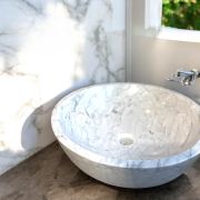 Marble Sink | Handmade Italian Joya (Carrara) | Luxury Bathroom Vessel Sink | Unique Home Decor