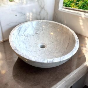 Marble Sink | Handmade Italian Joya (Carrara) | Luxury Bathroom Vessel Sink | Unique Home Decor