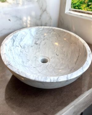 Marble Sink | Handmade Italian Joya (Carrara) | Luxury Bathroom Vessel Sink | Unique Home Decor