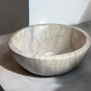 Vessel Sink | Handcrafted Gray Tala Marble |Unique Bathroom Vanity |Modern Minimalist