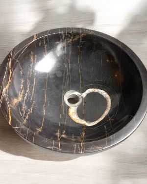 Luxurious Handmade Noir Amilcar Marble Sink | Unique Bathroom Vanity