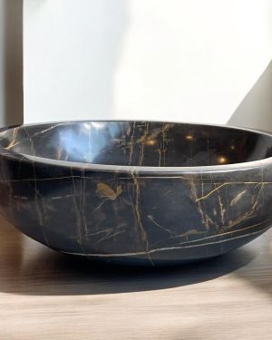 Luxurious Handmade Noir Amilcar Marble Sink | Unique Bathroom Vanity
