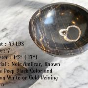 Luxurious Handmade Noir Amilcar Marble Sink | Unique Bathroom Vanity