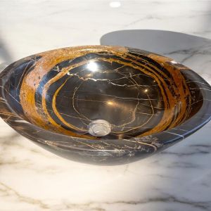 Marble Sink | Luxurious Noir Aziza Marble| Handcrafted sink |Unique Bathroom Vanity .