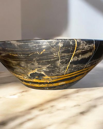 Marble Sink | Luxurious Noir Aziza Marble| Handcrafted sink |Unique Bathroom Vanity .