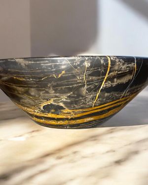Marble Sink | Luxurious Noir Aziza Marble| Handcrafted sink |Unique Bathroom Vanity .