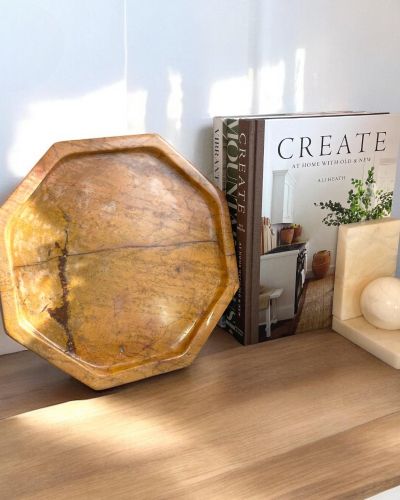 Handmade Octagonal Marble Tray | Unique Serving Platter | Unique Marble Catch All | Home Decor