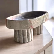 Handcrafted Marble Masterpiece | Unique marble decorative Accent |Marble Camr Stand | authentic marble Bowl , Catchall , Présentoir, Tray