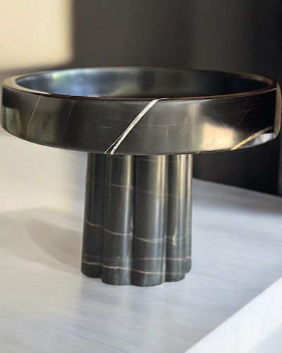 Unique Black Marble Centerpiece, Marble Bowl , Présentoir , Catch-All , Luxurious Marble Craft