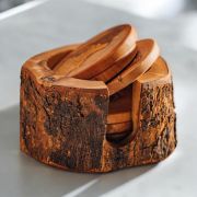 Handmade Olive Wood Coasters set – Unique Rustic saucer