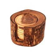 Handmade Olive Wood Coasters set – Unique Rustic saucer