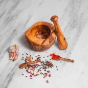 Rustic mortar Olive Wood Mortar and Pestle Set