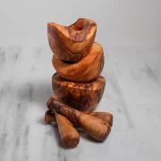 Rustic mortar Olive Wood Mortar and Pestle Set