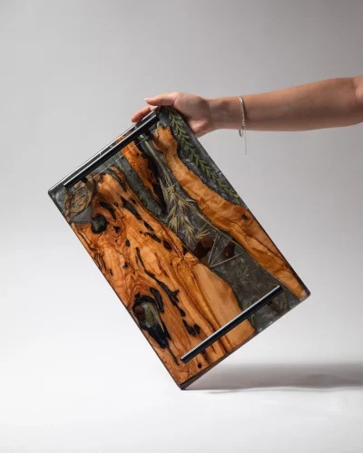 Olive Wood & Resin Tray