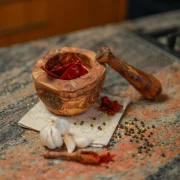 Rustic mortar Olive Wood Mortar and Pestle Set