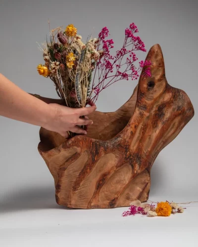 Unique Handmade Olive Wood Centerpiece