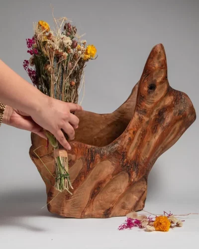 Unique Handmade Olive Wood Centerpiece